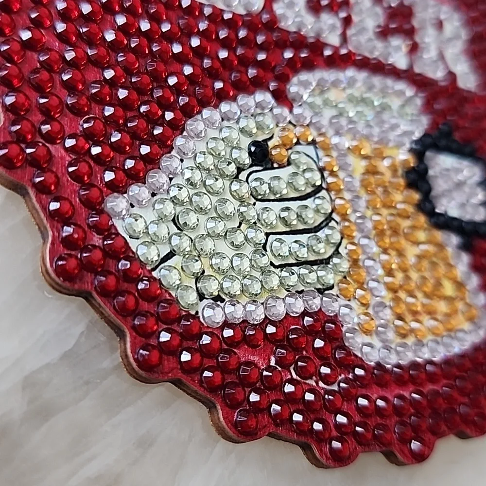 Finished Diamond Painting Wooden Colorful Beaded Coaster Set for Parties